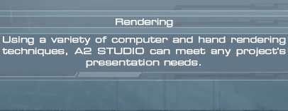 Using a variety of computer and hand rendering techniques, A2 Studio can meet any project’s presentation needs.